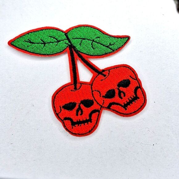 Cherry skull patch diy wearable art - Picture 1 of 4